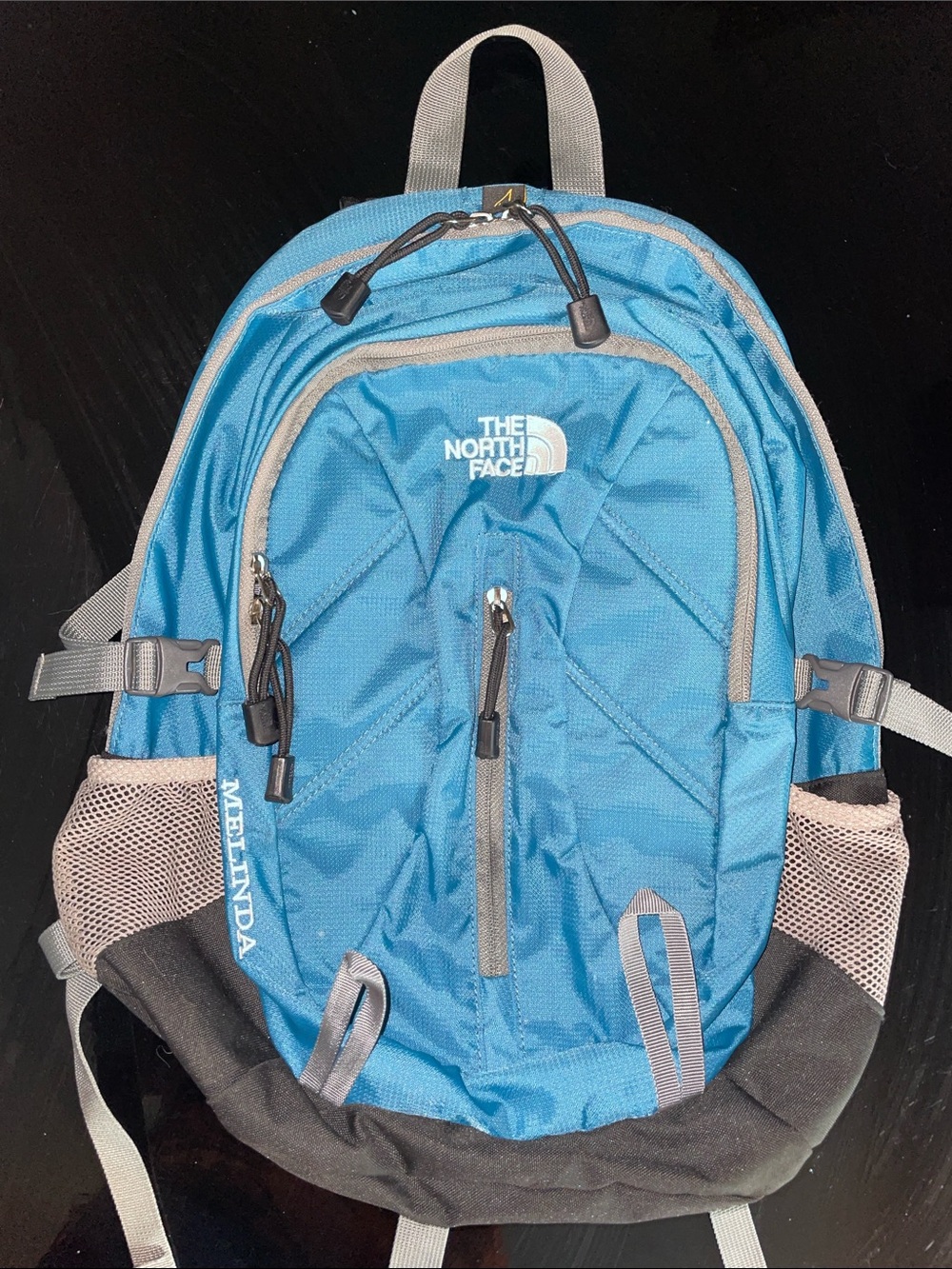 The North Face Turquoise Blue Daypack Backpack with Gray Accents
